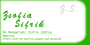zsofia sifrik business card