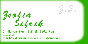 zsofia sifrik business card